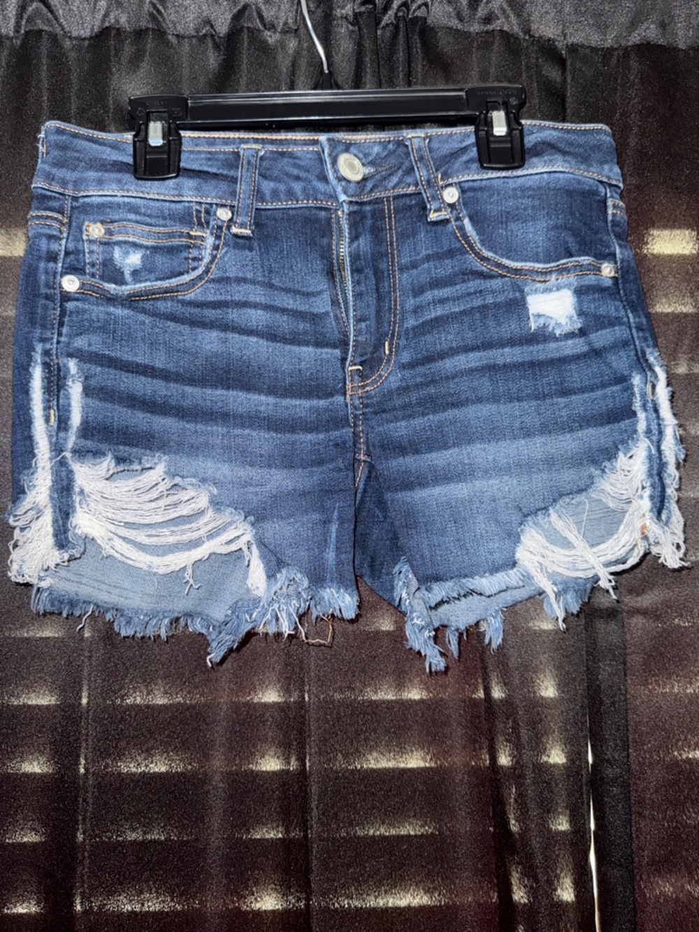 American Eagle Outfitters Distressed Blue Denim Cutoff Shorts